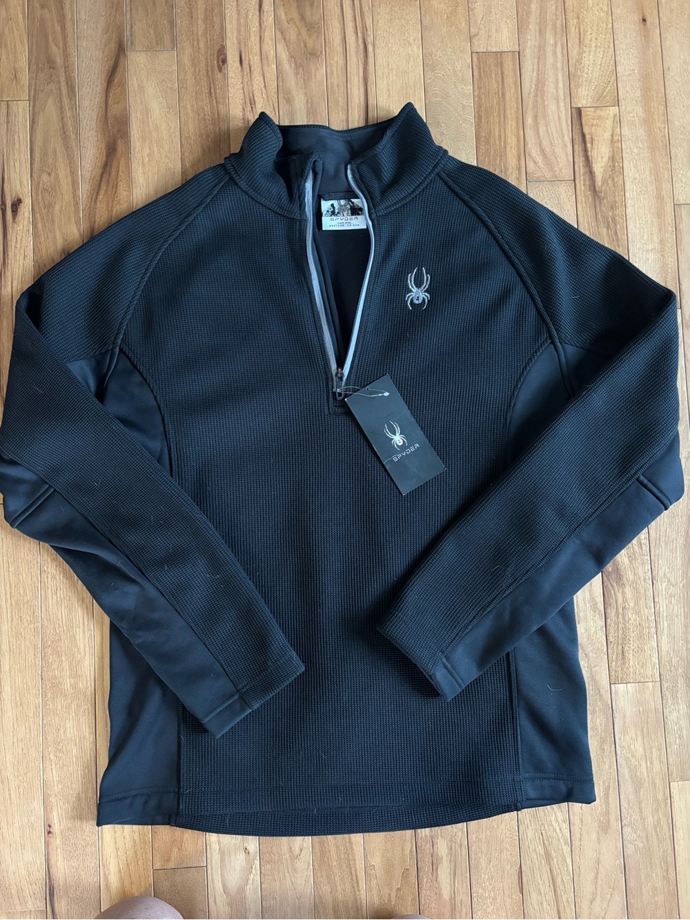 Spyder Black Fleece Pullover with Logo Tag